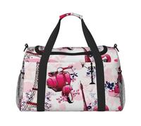 Paris Eiffel Tower France Print Large Capacity Hand Carry Bag for Women Foldable Carry On Tote for Airplane Travel