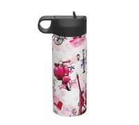 Paris Eiffel Tower France Printing The Print 18 Oz Stainless Steel Sports Insulated Kettle with Lid for Adult Men Women