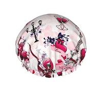 Paris Eiffel Tower France Shower Caps,Reusable Shower Cap For Women,Double Layer Waterproof Hair Cap,For All Hair Lengths