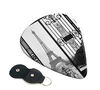 Paris Eiffel Tower Guitar Plectrum 6-Piece Set For Acoustic Guitar, Electric Guitar, Bass, Ukulele - Thin, Medium And Thick