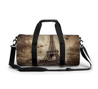 Paris Eiffel Tower Gym Bag for Men Women, Sturdy Oxford Cloth Travel Bags with Removable Shoulder Strap, Waterproof Duffel Bag for Fitness, Travel, Yoga