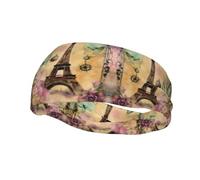 Paris Eiffel Tower Headband Hair Sweat Headband Head Wrap Hair Non-Slip Stretchable Washable Makeup Headband