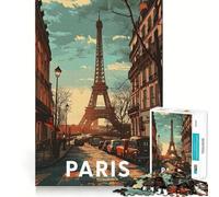 Paris Eiffel Tower Jigsaw for Teenagers 1000 Pieces Memory Boost Relaxing Fun Pattern Assembly (38x26cm)