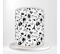 Paris Eiffel Tower Lady Hearts Flowers Love Classic Wrap Around Print A4 Edible Paper Icing Sheet Cake Topper Side Ribbon Border Decor for Personalised Themed Decorations