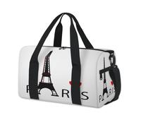 Paris Eiffel Tower Love Sports Duffel Bag Paris Weekend Overnight Bag Tote Holdall Casual Travel Gym Duffel Bags for Kids Girls Boys Women Men