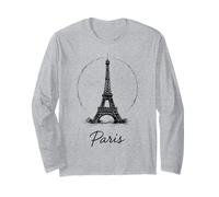 Paris Eiffel Tower Minimalist Travel Souvenir Long Sleeve T-Shirt