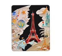 Paris Eiffel Tower Mouse Pad With Stitched Edge Non-Slip Rubber Base Washable Mouse Pads For Computers Laptop