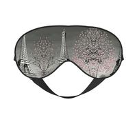 Paris Eiffel Tower Night Mask Soft Reversible Eye Cover Adjustable Strap Light Blocking Comfortable Rest