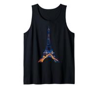 Paris Eiffel Tower Night View City Lights Art Tank Top