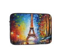 Paris Eiffel Tower Painting Laptop Case 17 inch, Water Resistant Laptop Sleeve Shockproof Protective Traveling Computer Bag Portable Business Briefcase for Men Women