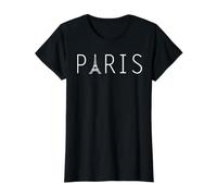Paris Eiffel Tower Paris Value Graphic T-Shirt, Women, Black, S