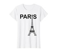 Paris Eiffel Tower Paris Value Graphic T-Shirt, Women, White, S