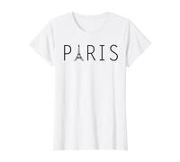 Paris Eiffel Tower Paris Value Graphic T-Shirt, Women, White, S