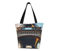 Paris Eiffel Tower Picture Print Comfortable Summer Shoulder Bag Canvas Tote Travel Beach Hiking Shopping Weekend