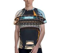 Paris Eiffel Tower Picture Print Men Short Sleeve Crew Neck T-Shirt Stylish Casual Summer Various Occasions Wear Black