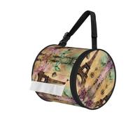 Paris Eiffel Tower Print Cylinder Bathroom Tissue Holder With Buckle Strap, Portable Paper Case For Road Trips