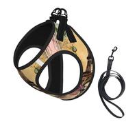 Paris Eiffel Tower Print Dog Harness Adjustable Walk Puppy Harnesses Leash Clips Pet Harnesses Training Pet Vest