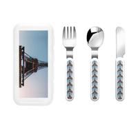 Paris Eiffel Tower Print Knife,Fork and Spoon Stainless Steel Flatware Set, Birthday Party Kitchen Utensils
