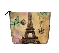 Paris Eiffel Tower Print Makeup Bag Cute Cosmetic Bag for Women Makeup Pouch Travel Toiletry Bag for Lady