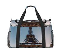 Paris Eiffel Tower print Overnight Bags for Women and Men Shoulder Bag Carry On Bag for Traveling Travel Essentials, Black, One Size
