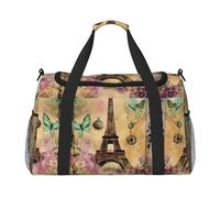 Paris Eiffel Tower print Overnight Bags for Women and Men Shoulder Bag Carry On Bag for Traveling Travel Essentials, Black, One Size