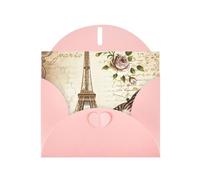 Paris Eiffel Tower Print Shimmer Blank Greeting Cards with Envelopes, Elegant DIY Invitations,Thank You Notes