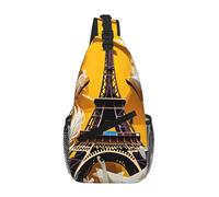 Paris Eiffel Tower Print Sling Backpack Unisex Crossbody Chest Bag Shoulder Chest Bags for Women Men Hiking Travel