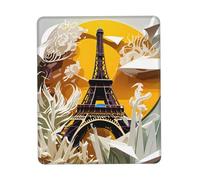 Paris Eiffel Tower Print Small Desk Pad,Rubber Base with Precision Stitched Edges,Perfect for Office,Gaming