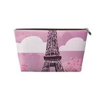 Paris Eiffel Tower Print Travel Makeup Bag Cosmetic Toiletry Bag Wash Bag Multifunctional Storage with Zipper for Women Girls Gold