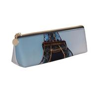 Paris Eiffel Tower Print Triangular Pencil Case Stationery Organizer Pouch Daily Travel Office Accessory