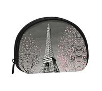 Paris Eiffel Tower Printed Portable Full-Width Printed Coin Purse is Convenient for Daily Use