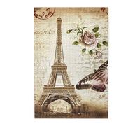 Paris Eiffel Tower Printed Wooden Puzzle 1000 Piece, Cute Puzzle Game in Plastic Box for Family Entertainment and Brain Training Gifts