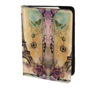 Paris Eiffel Tower Printing Passport Holder For Travel Must Have,Passport Cover Case For Travel Accessories For Women Men, Black, One Size