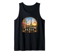 Paris Eiffel Tower River Seine Floral Tank Top
