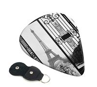 Paris Eiffel Tower Set Of 6 Guitar Plectrums For Acoustic Guitar, Electric Guitar, Bass, Ukulele - Thin, Medium And Thick.
