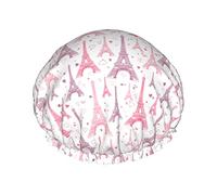 Paris Eiffel Tower Shower Caps For Women,Waterproof Reusable Shower Hair Caps Bath Caps Turban Shower Cap For Girls