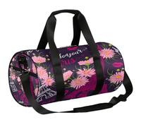 Paris Eiffel Tower Sports Gym Bag Duffel Bags Workout Lightweight Shoulder Weekender Bag Travel Duffel Bag for Men Women(Flower Pink), Paris Eiffel Tower, 17.6(L) x 9(W) x 9(H) inch