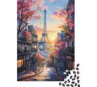Paris Eiffel Tower Sunset 1000 Piece Jigsaw Puzzle, 70x50cm/1000pcs, for Adults, Relaxing Indoor Activity, Weekend Downtime And Time at Home