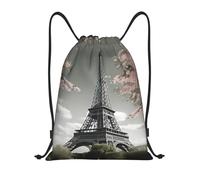 Paris Eiffel Tower Unisex Gym Sack Durable Drawstring Backpack Portable Drawstring Bag For Travel Sports Swim