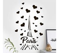 Paris Eiffel Tower Wall Art Sticker Bedroom Decal Kitchen Decor Decorative Living Room Home Vinyl Decoration Love Travel Mural Nursery Removable Picture Hallway Stencil Window Door Stencils Adhesive