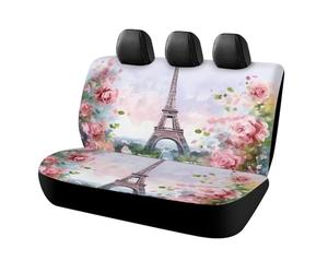 Paris Eiffel Tower With Flowers Car Seat Cover Back Universal Auto Bench Rear Seat Protector Covers Non-Slip Automotive Interior Covers Fit Most Cars, SUV, Vans, Trucks Seats Cover for Car Accessories