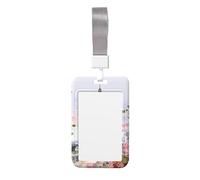 Paris Eiffel Tower with Flowers ID Badge Holders with Lanyard Vertical Plastic Card Case with Clear Window Waterproof ID Card Protector Work Badge Sleeve for Nurses Teachers Office