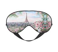 Paris Eiffel Tower with Flowers Printing All-Occasion Comfort Cover, Blocks Light Eye Mask, Ideal for Camping,Shifts,Blocks Light Well