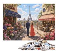 Paris Eiffel Tower Wooden Jigsaw Puzzle 500 Pieces, Rainy Day Puzzle