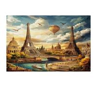 Paris Europe Travel Building Placemats Heat Resistant Washable Oxford Cloth Table Mats Set of 4 Home Kitchen Decoration, Easy to Clean