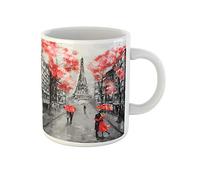 Paris European City Landscape France Eiffel Tower Coffee Mug Ceramic Tea Cup Durable Drinking Cup Novelty Gift for Mom Sister Valentine's Day 330Ml