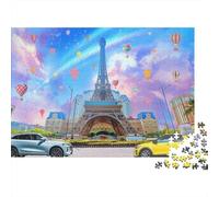 Paris Fantasy Puzzles for Elderly 1000Pc Recyclable Paper Eiffel Tower Puzzle for Adults Interesting Family Game Props Party Game Props for Home 70x50cm/1000pcs