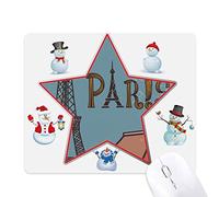 Paris Fire Ballon France Eiffel Tower Christmas Snowman Family Star Mouse Pad