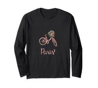 Paris Floral Bicycle Travel Abroad Study Romantic French Long Sleeve T-Shirt