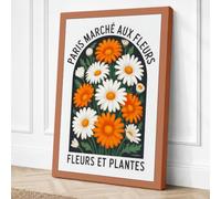 Paris Flower Market Botanical Canvas Wall Art Print 18x12 Inch